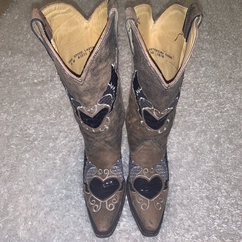 Corral Sequin Heart Boots